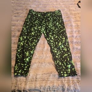 Green and Black Patterned Pants